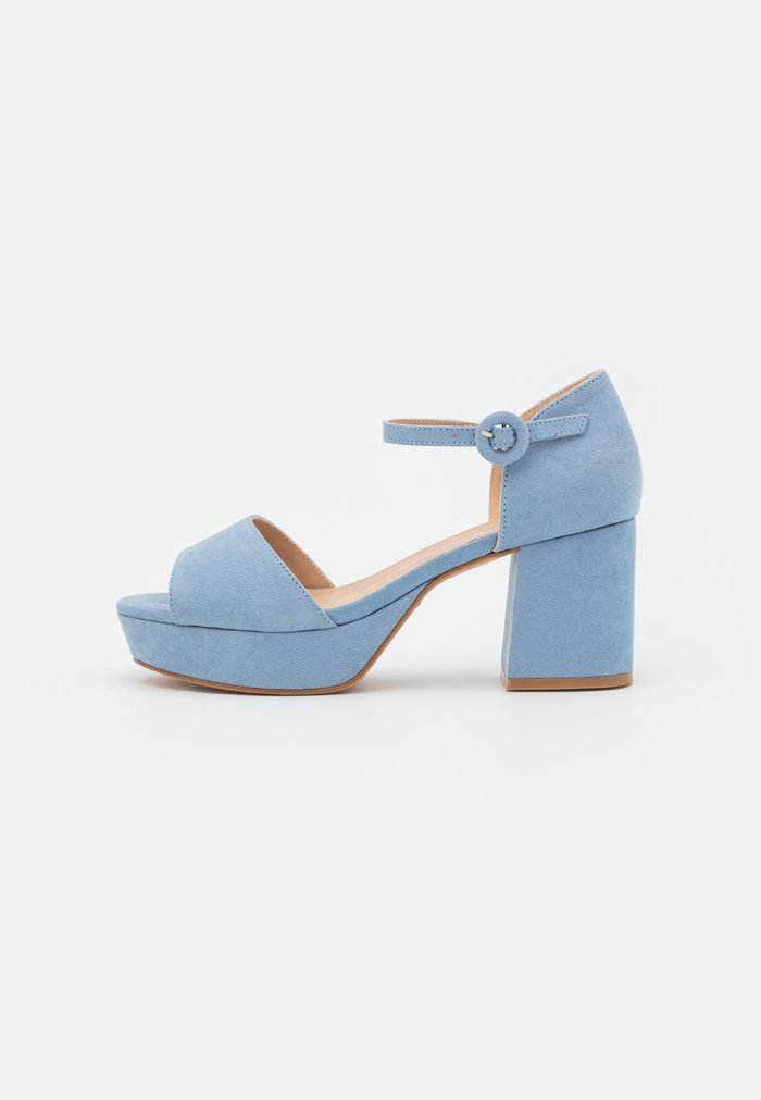 Sandales Anna Field Plateforme Block heel platform Boucle Bleu Clair Femme | VBL-2549198